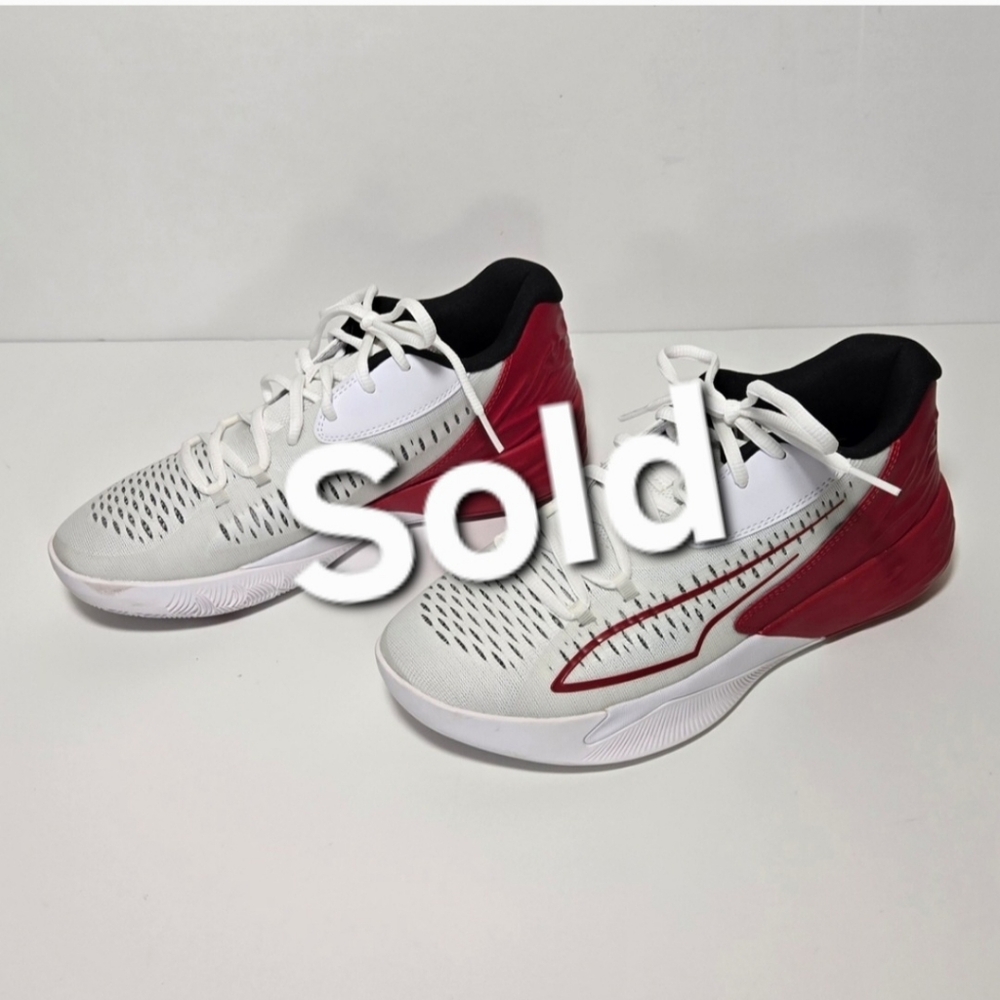 Puma Stewie 1 Team Basketball Red White Sneaker Athletic Shoes 3782620 Sz W 8.5